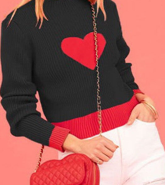 Ribbed heart sweater